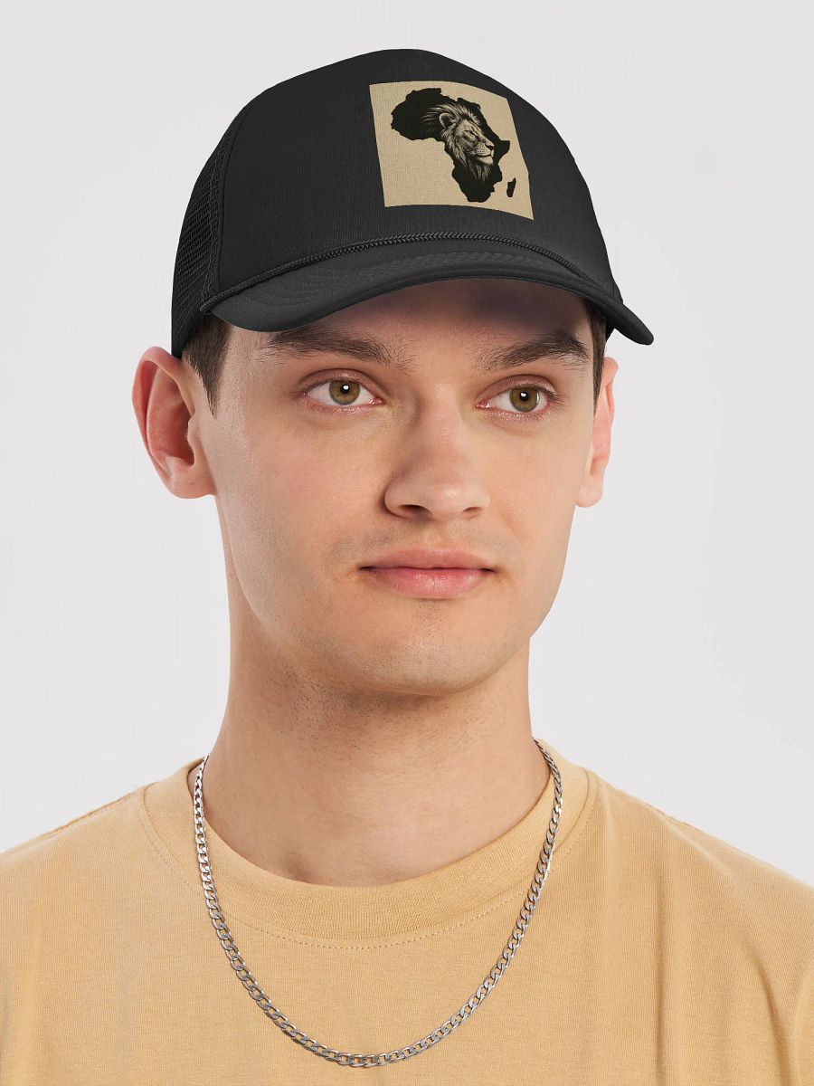 Valucap Foam Trucker Hat with African continet and lion image product image (5)