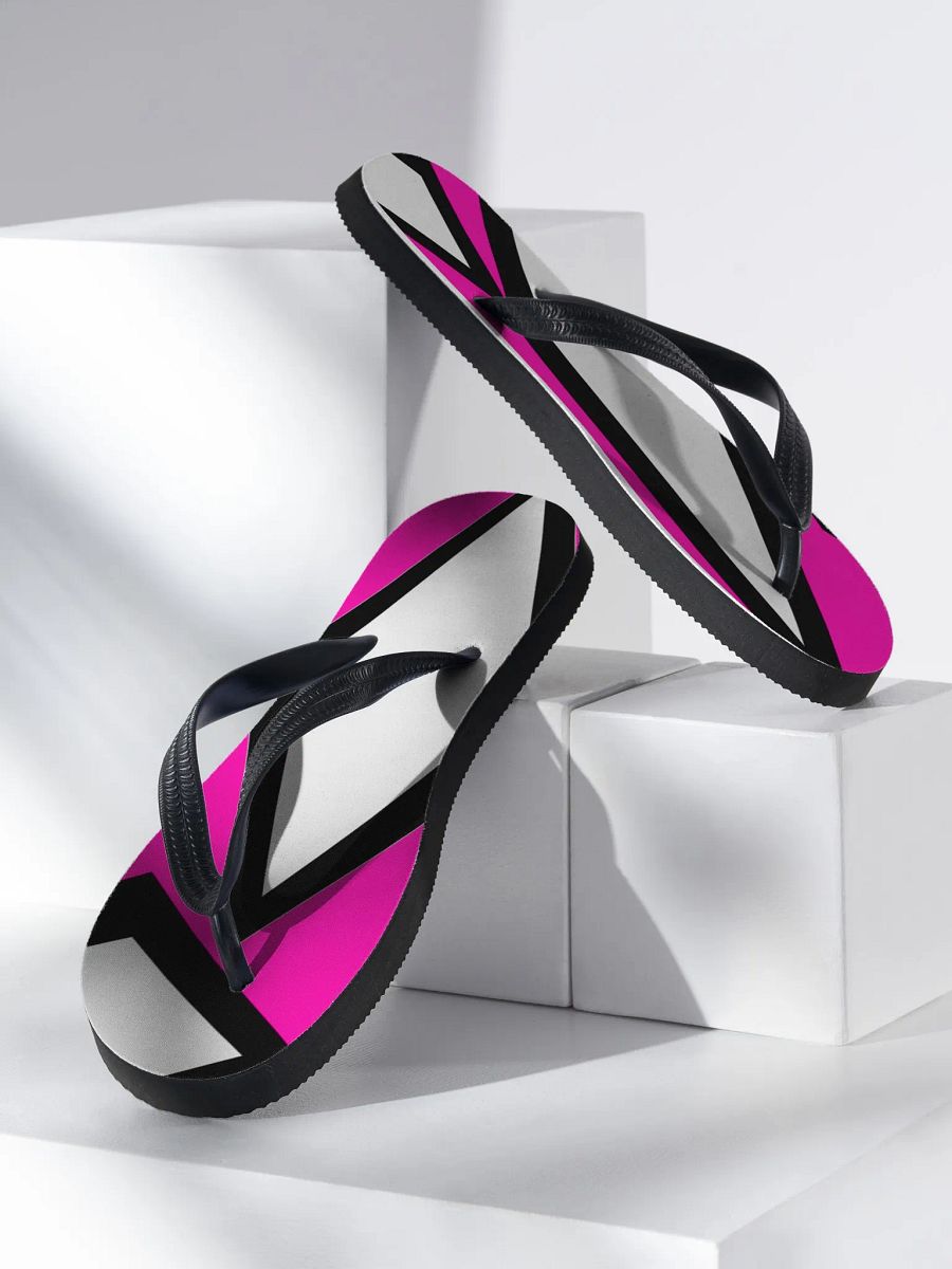 Flip-flops, pink, black, and white abstract product image (2)