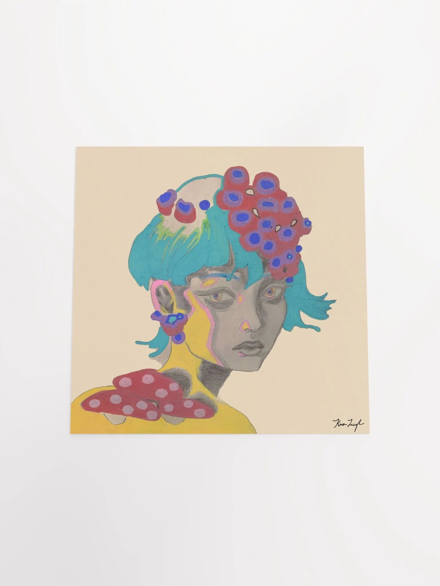 The Girl With the Mushroom Earring Square Matte Print product image (16)