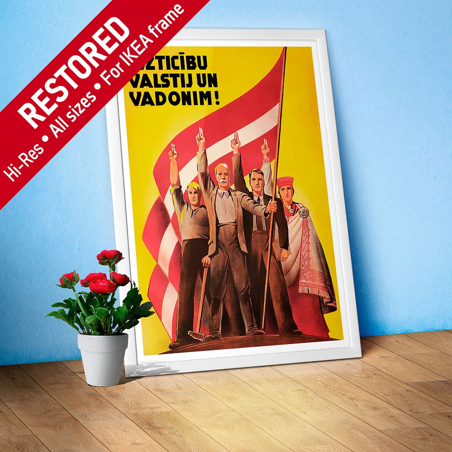 Latvia retro poster, 1938 — retro vintage travel poster, retro travel art, retro travel wall art product image (1)