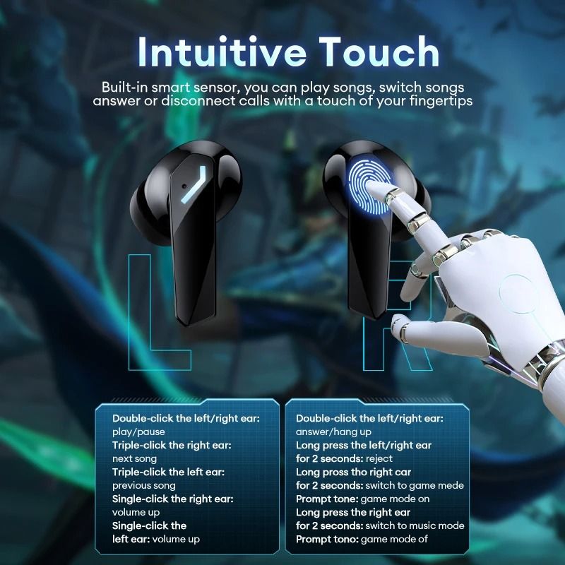 Lenovo GM2 Pro Max Gaming Earbuds | Bluetooth 5.4 | LED Display | Noise Cancelling & Waterproof product image (6)