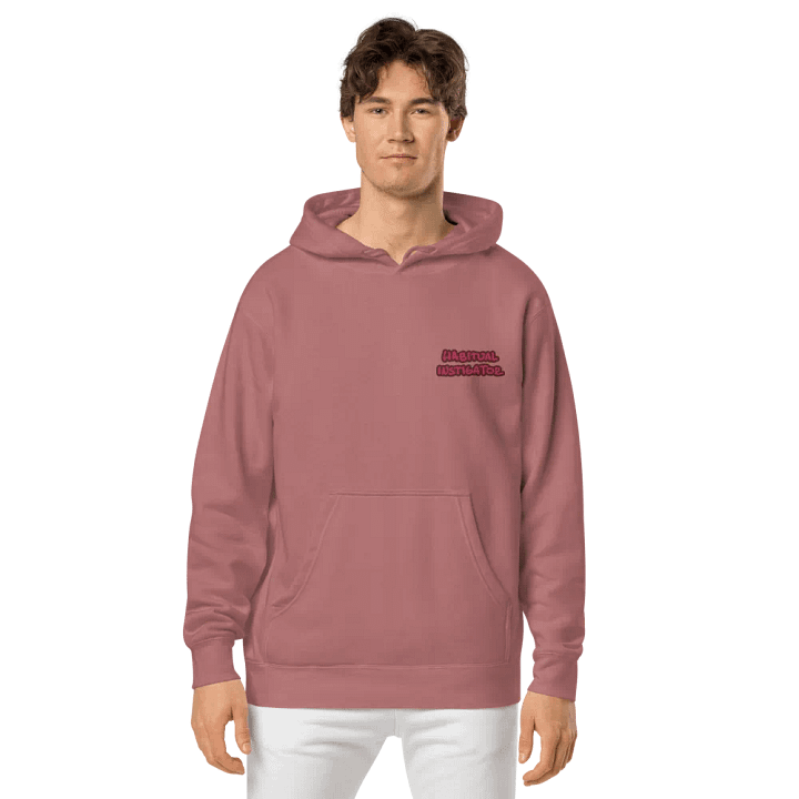 Habitual Instigator (L.C. rose design) embroidered pigment hoodie product image (2)