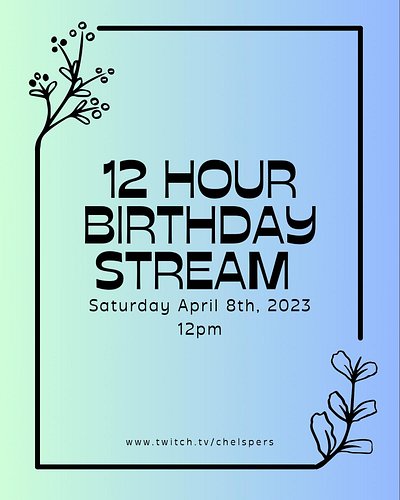 TODAY’S THE DAY. 12 hour birthday stream starting today at 12pm EST !!! can’t wait to see you there !!! ◡̈