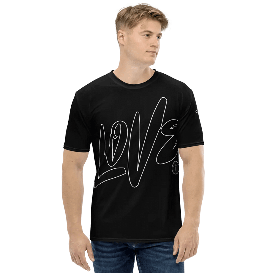 Love & Peace - Black - Crew Neck T-Shirt product image (1)