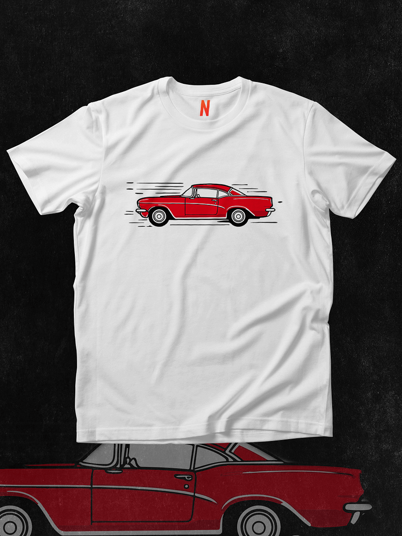 Retro Car - Printed Tee High Quality