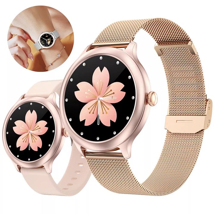 Women Smart Watch Pedometer Fitness Tracker Stainless Steel Wristband for Girls product image (1)