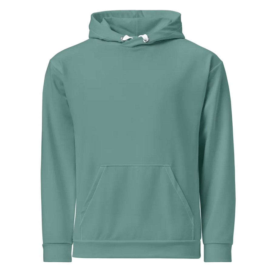 Plain Medium Teal Green Soft Summer Unisex Recycled Polyester Heavyweight Premium Hoodie by Treasure Pie product image (1)