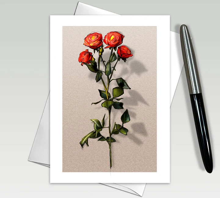 Red Rose Greeting Cards, All Occasion Note Cards, 6 Pack, 5x7 inch, Blank Inside, with Envelopes product image (1)