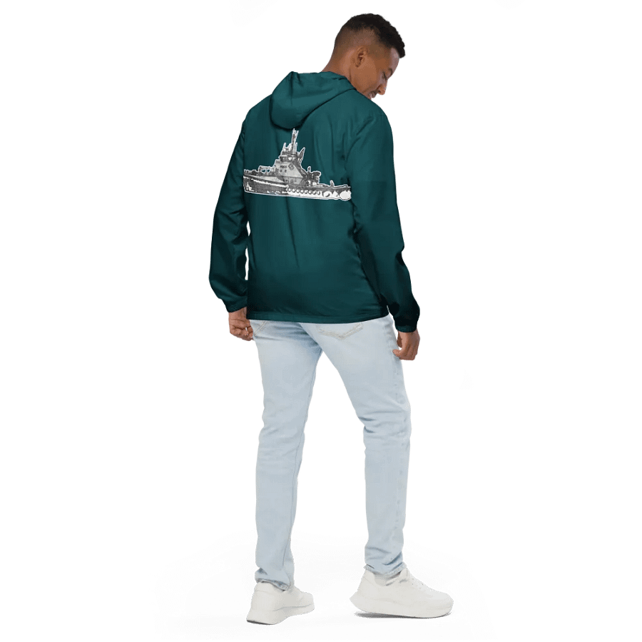 Teal Foss Tugboat Sketch Windbreaker product image (11)