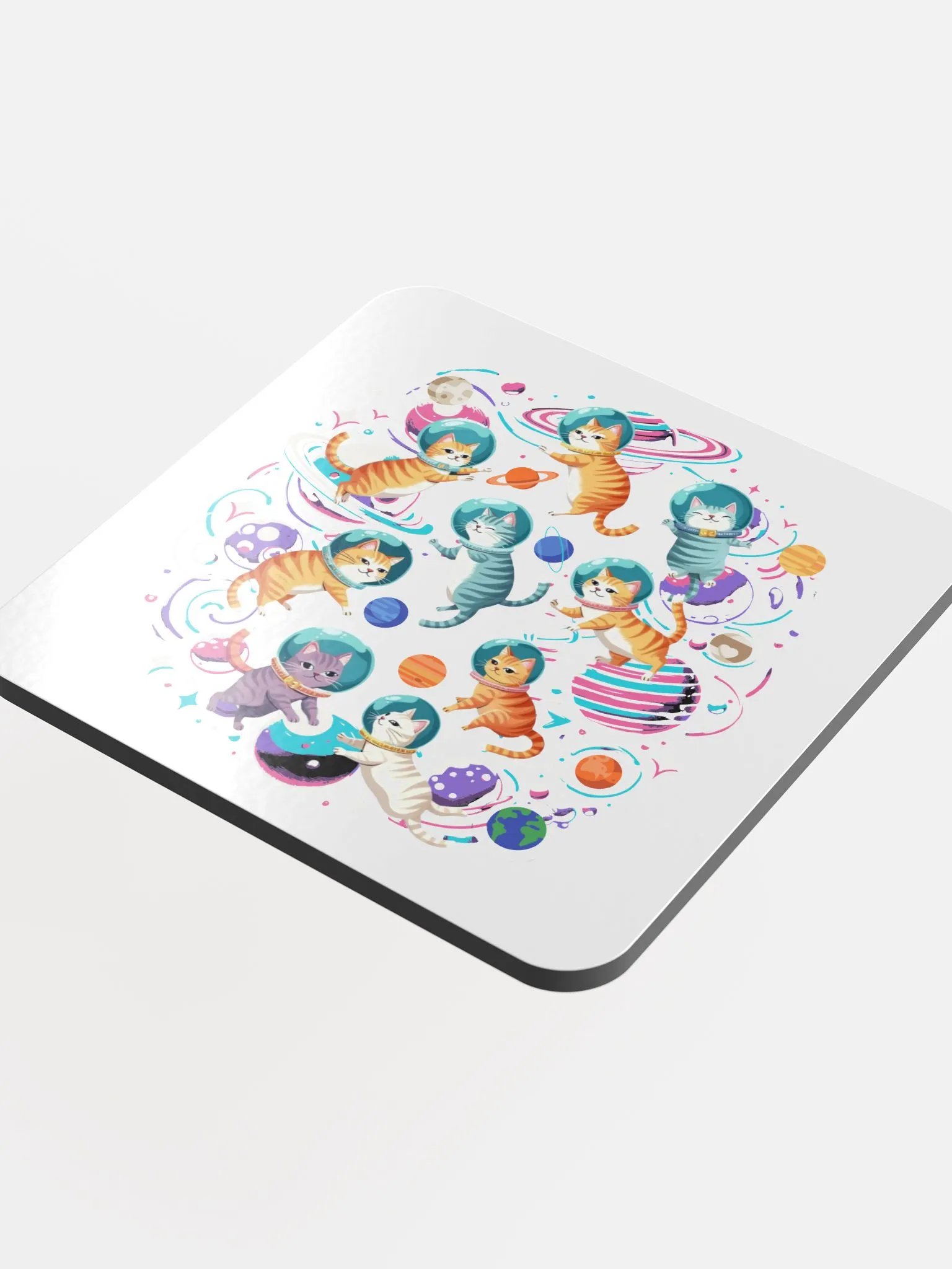 Cats In Space Astro Glossed Coasters Set product image (1)