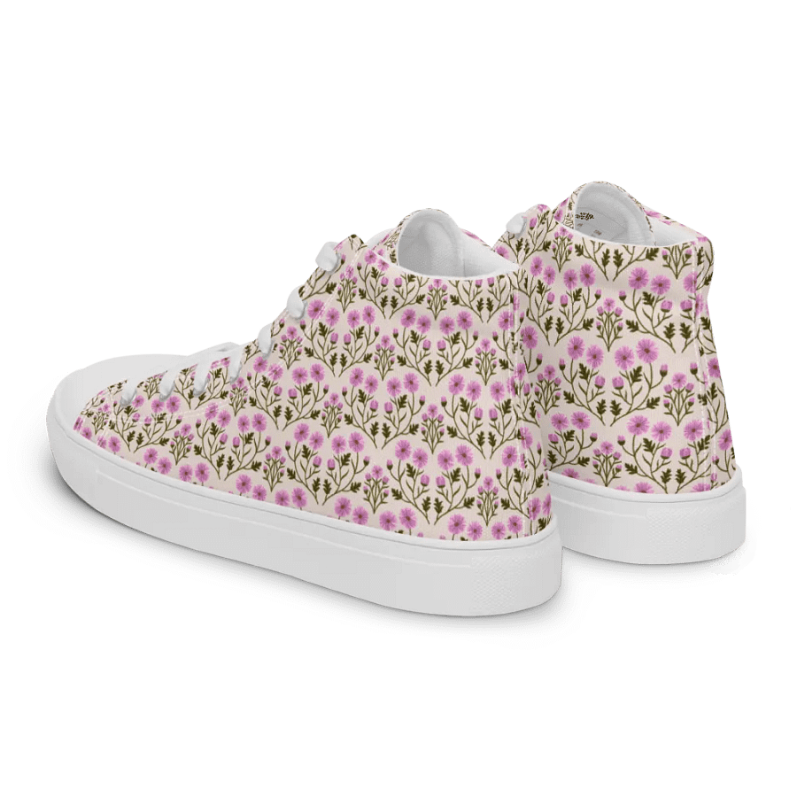 Harmony of Mums - Pink and Green - Women High Top Canvas Shoes product image (6)