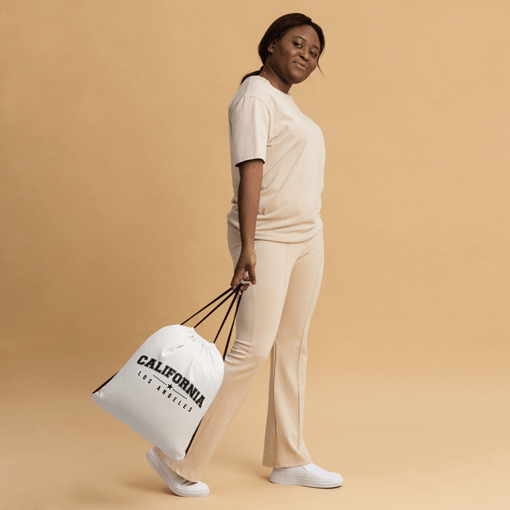 'California | Los Angeles' White Drawstring Bag product image (2)