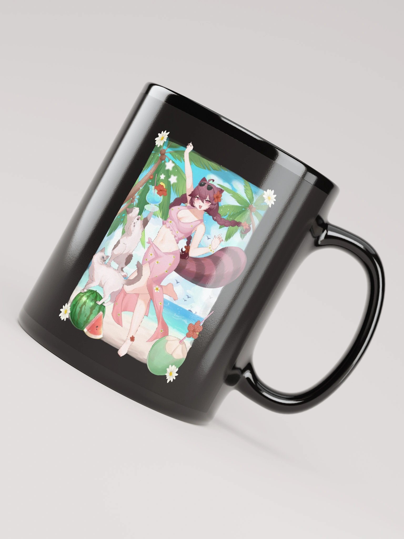 summer kiwi mug - black product image (1)