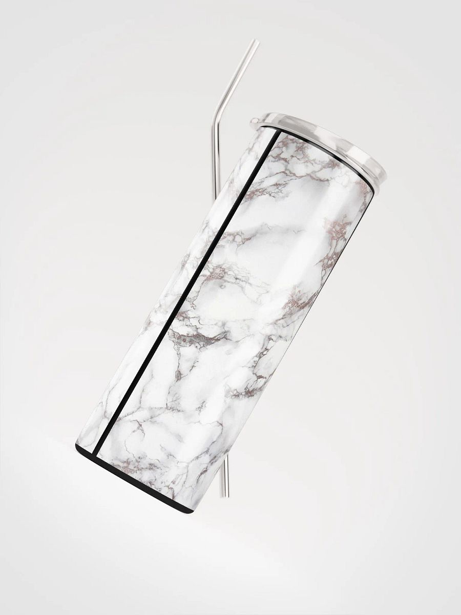 Elegance Defined: Marble Rose Gold Print Stainless Steel Tumbler | Eco-Friendly 20 oz Tumbler with Reusable Straw! product image (4)