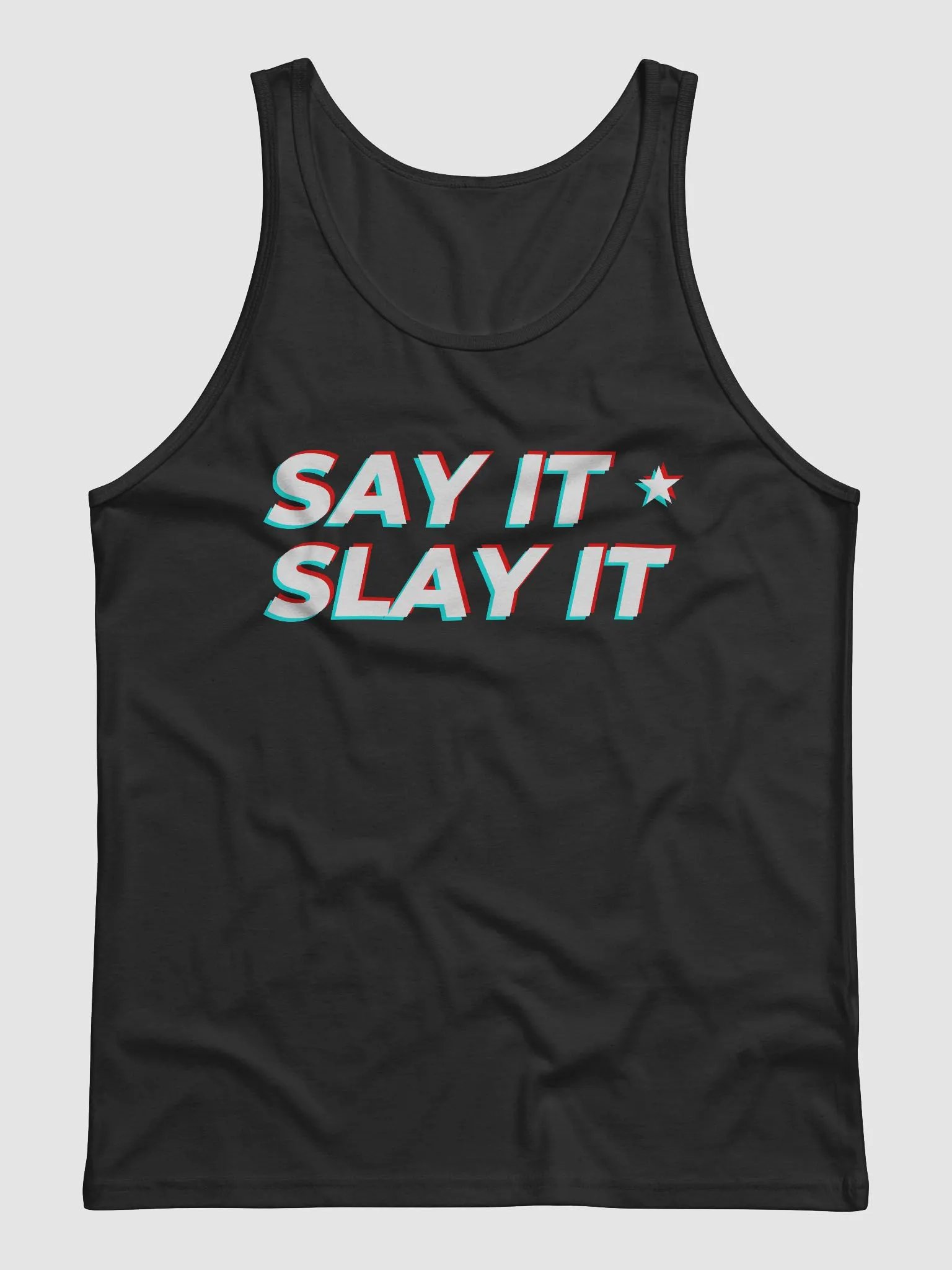 SAY IT SLAY IT Glitch Art Tank product image (1)