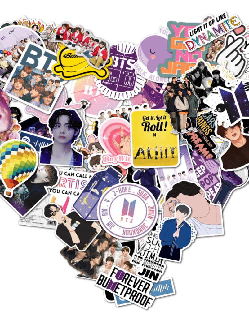 Pack of 60 - BTS Band Vinyl Stickers - Kpop Merch Sticker for Laptop, Journal, Diary, Guitar, Mobile Phone and Scrapbooking - Aesthetic Waterproof Stickers product image (3)