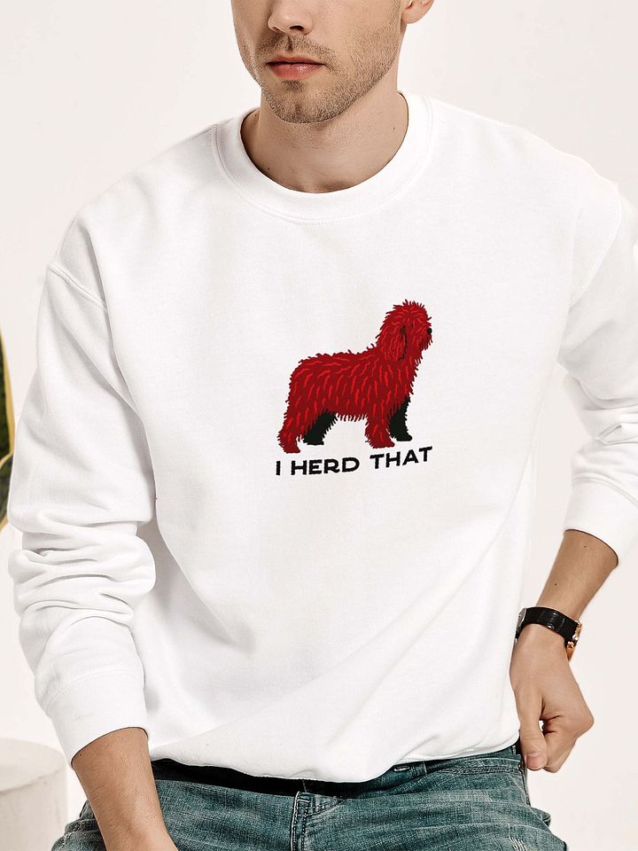 I Herd That Sweatshirt (Embroidered) of a Spanish Water Dog(Chocolate) product image (2)