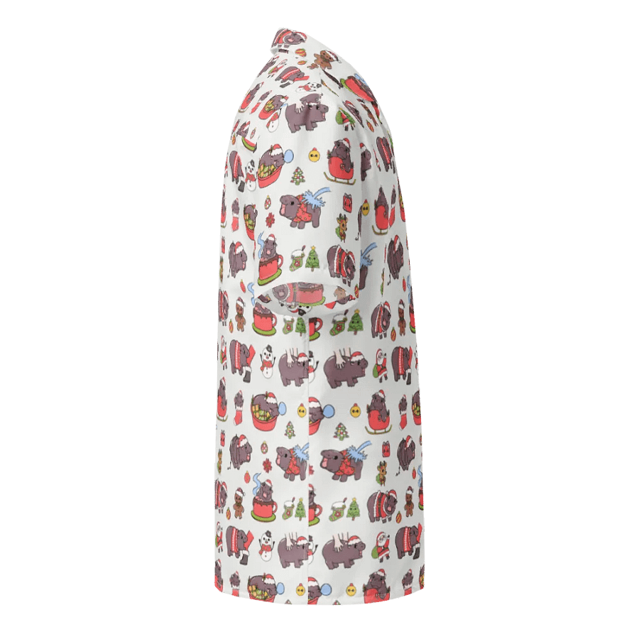 MOODENG'S WHITE CHRISTMAS HAWAIIAN SHIRT! product image (5)