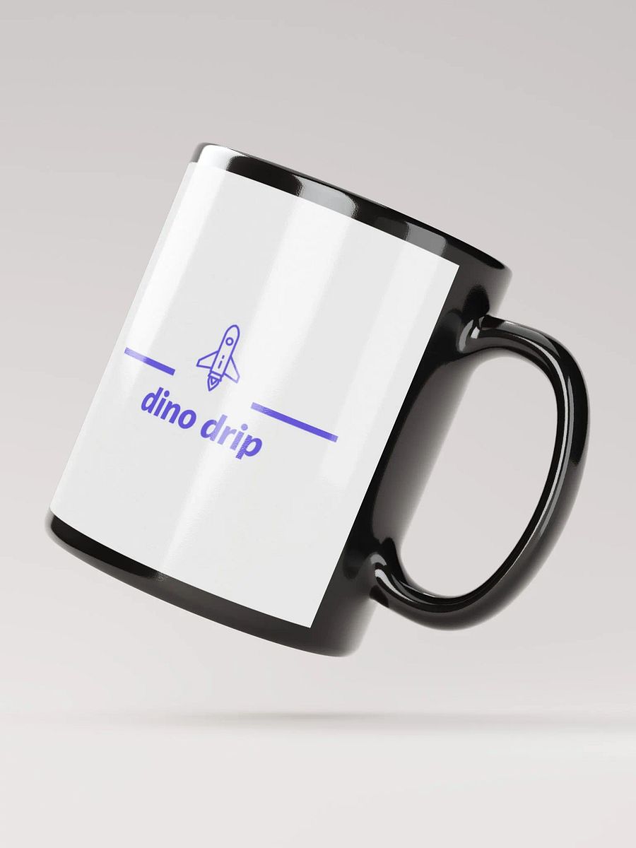 Dino Drip black glossy mug product image (4)