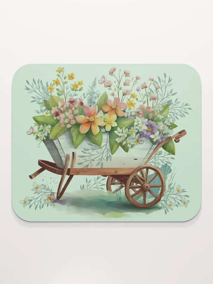 Old Wheelbarrow Full Of Flowers Mousepad product image (2)