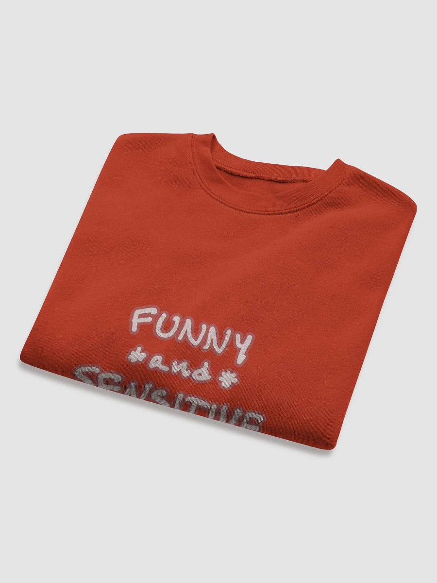 FUNNY *and* SENSITIVE (lined design, #CB5F5F) women’s fleece crop sweatshirt product image (16)