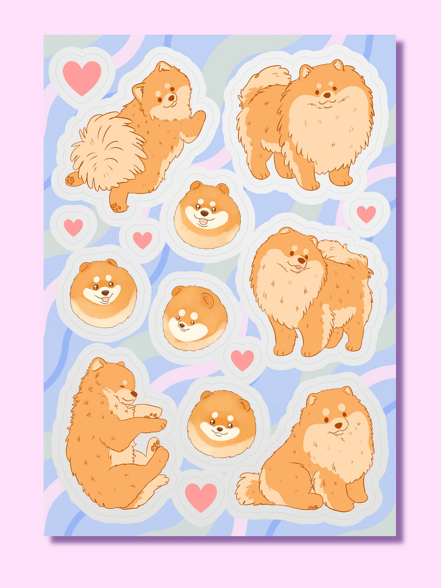 Pomeranian Poses Sticker Sheet product image (1)