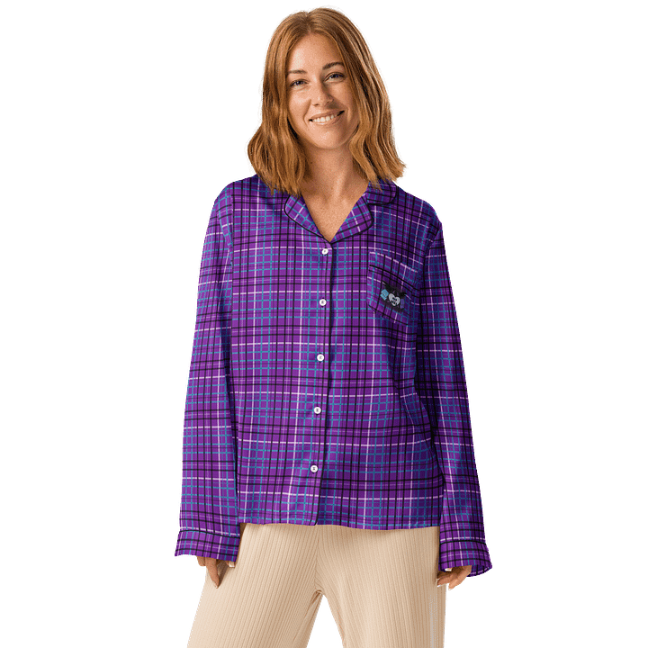 Purple Plaid Long Sleeve Pajama Shirt product image (1)