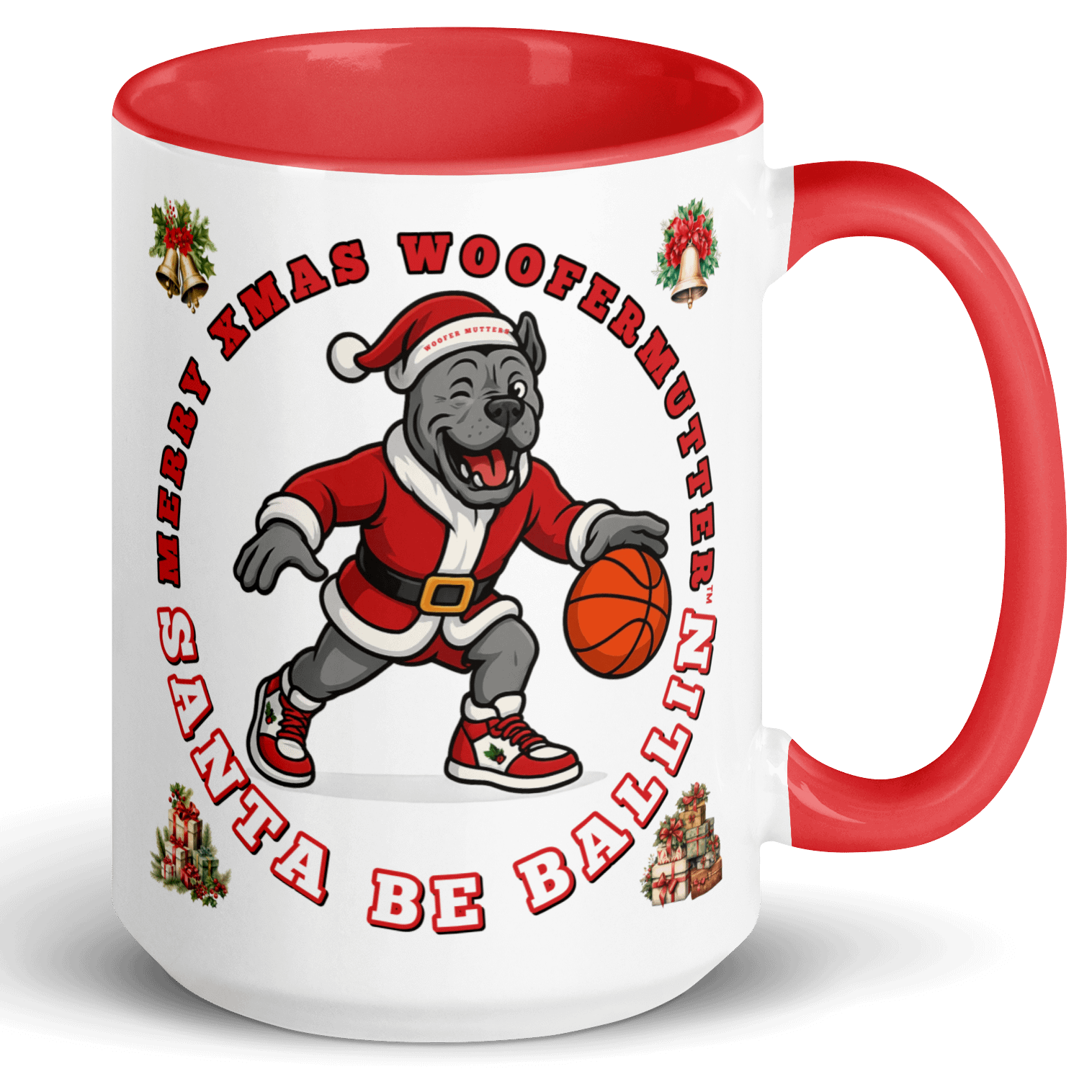 WooferMutter™ Santa Be Ballin Xmas Mug - Bulldawg product image (1)