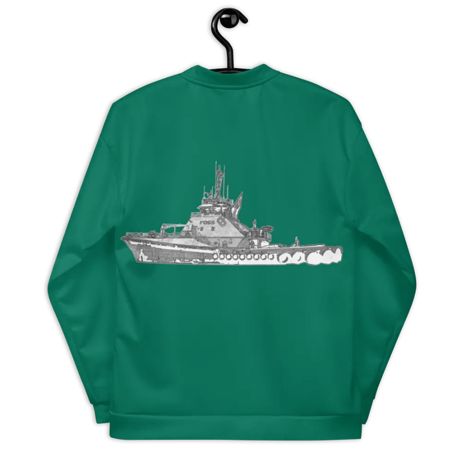 Copy of Twin Anchor Titan tug Teal Bomber Jacket product image (7)