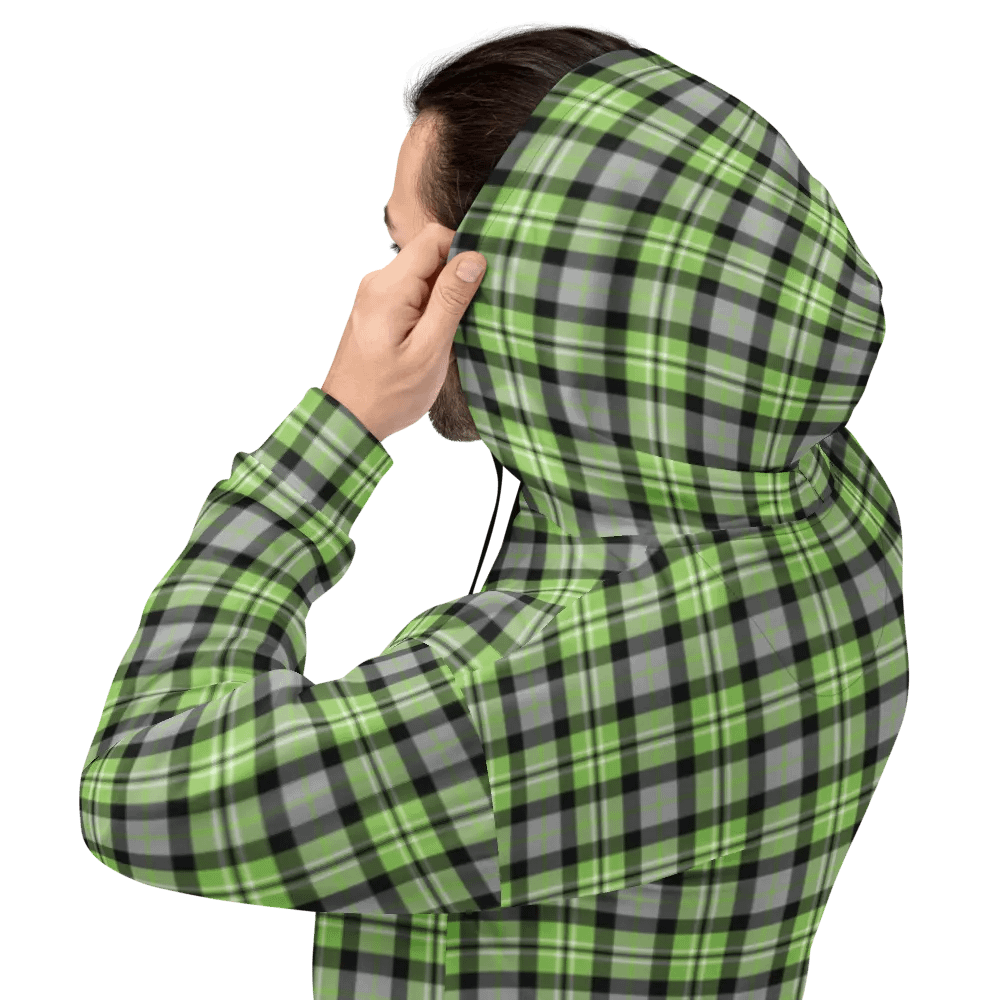 Light Green and Gray Plaid Hoodie product image (8)