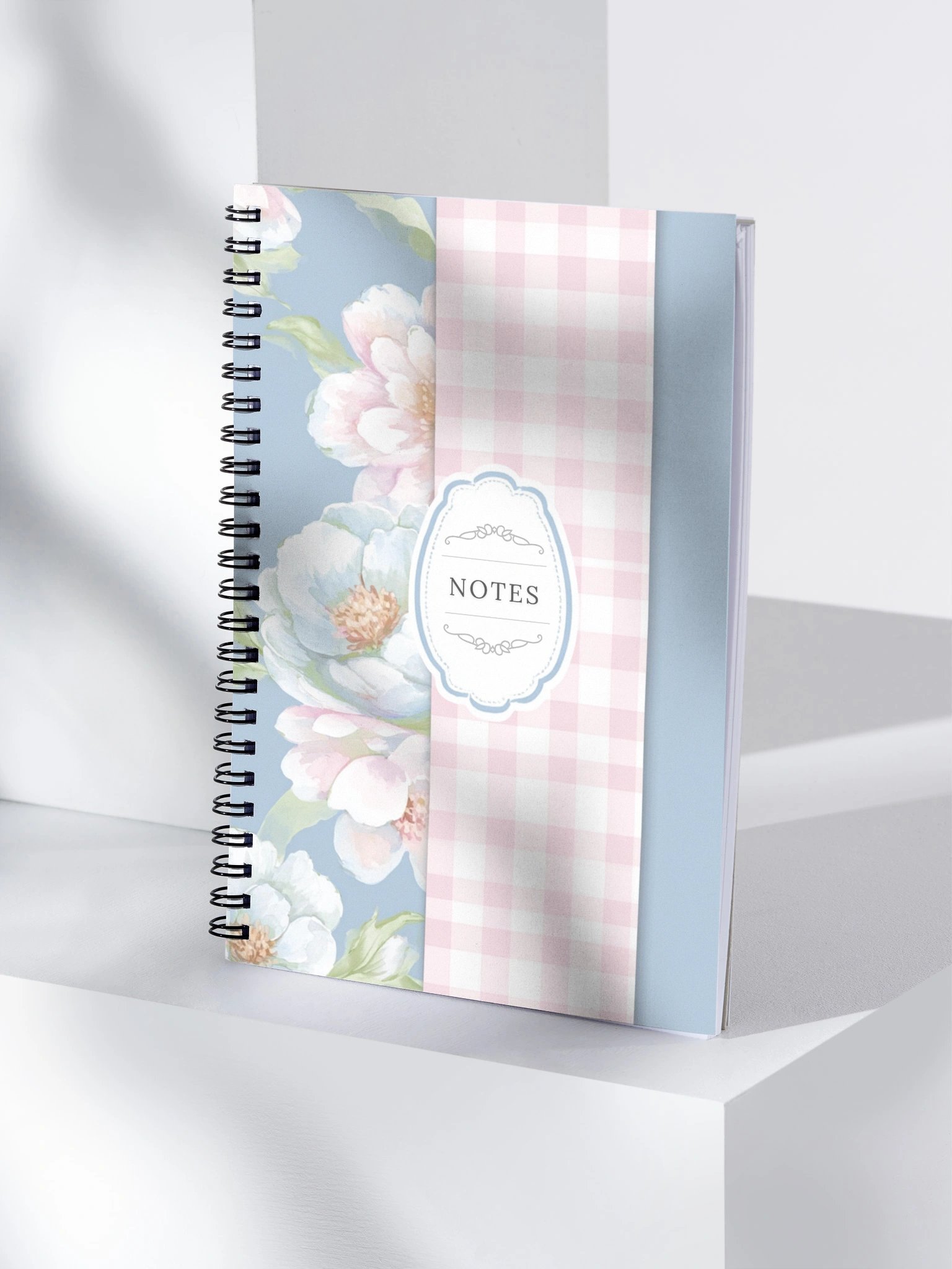 Floral & Checkered Split Design Notebook product image (4)