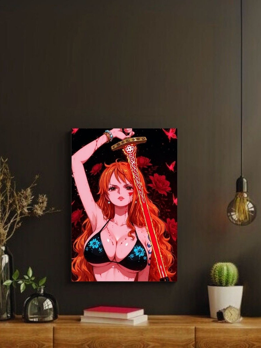 One Piece – Nami Crimson Blade – 8x10 Metal Print product image (2)