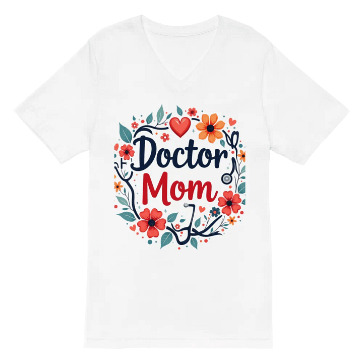 Floral Doctor Mom V-Neck Tee product image (2)