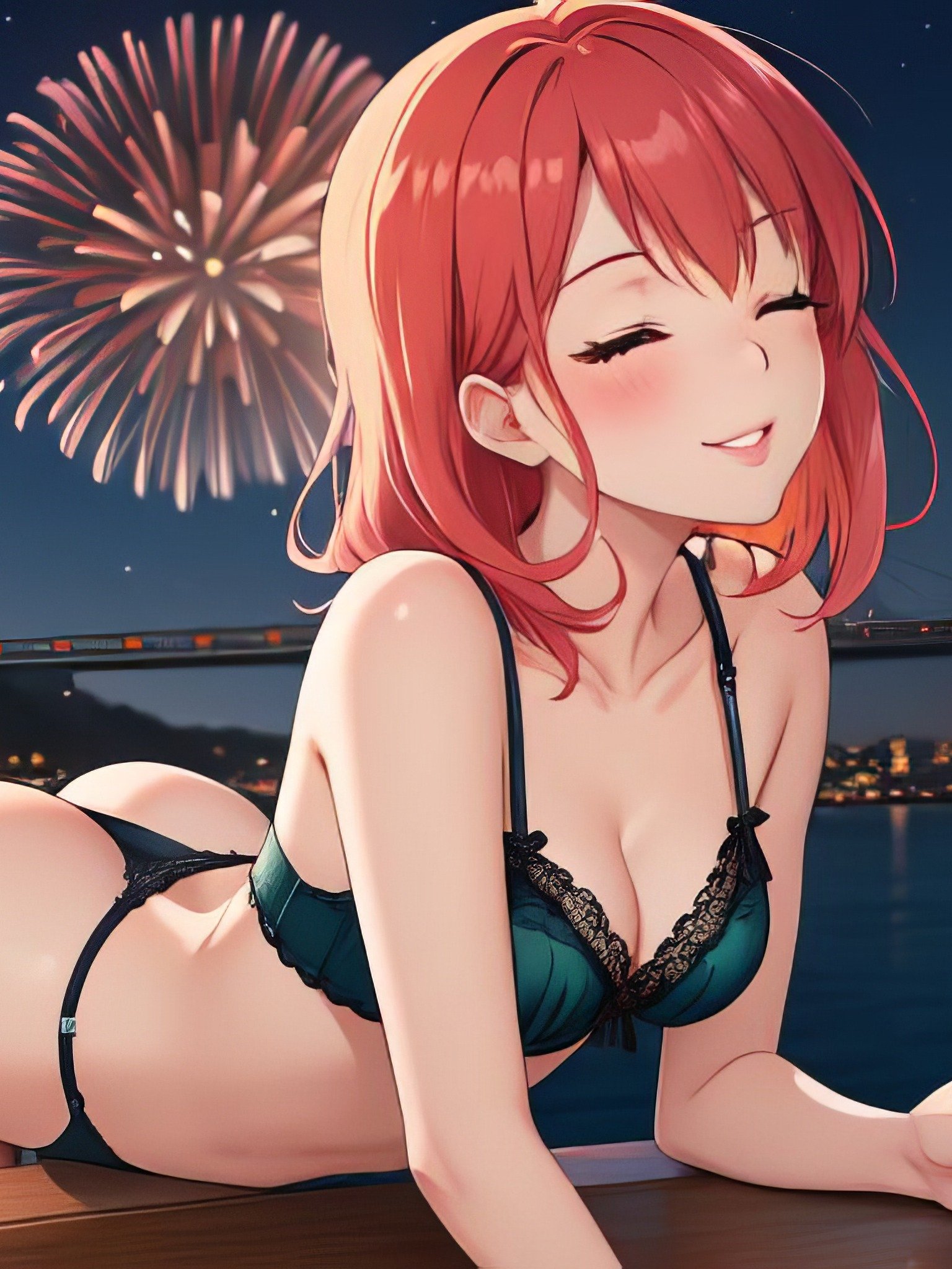 Tease and Tunes - 4K Fireworks Lofi Mix Wallpaper product image (1)