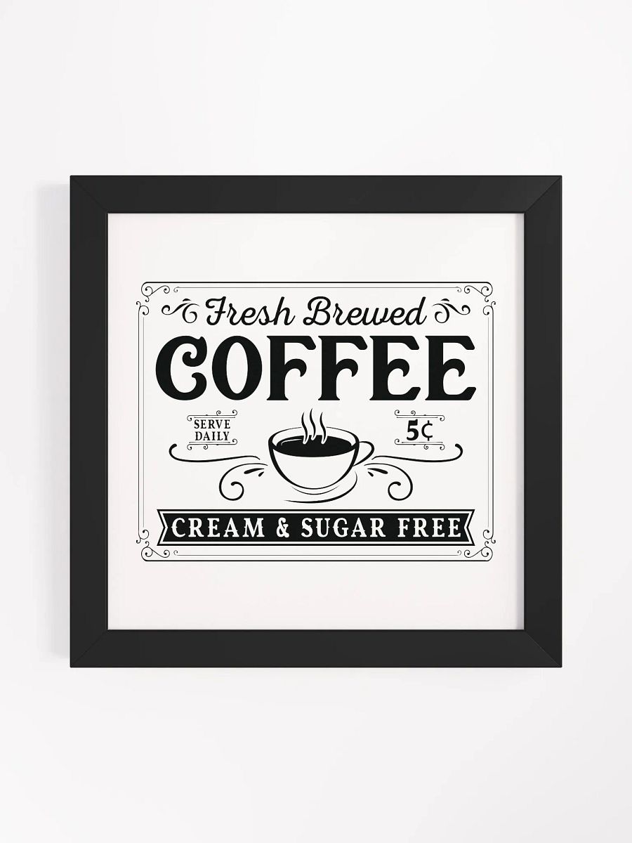 Vintage Fresh Brewed Coffee Framed Poster product image (4)