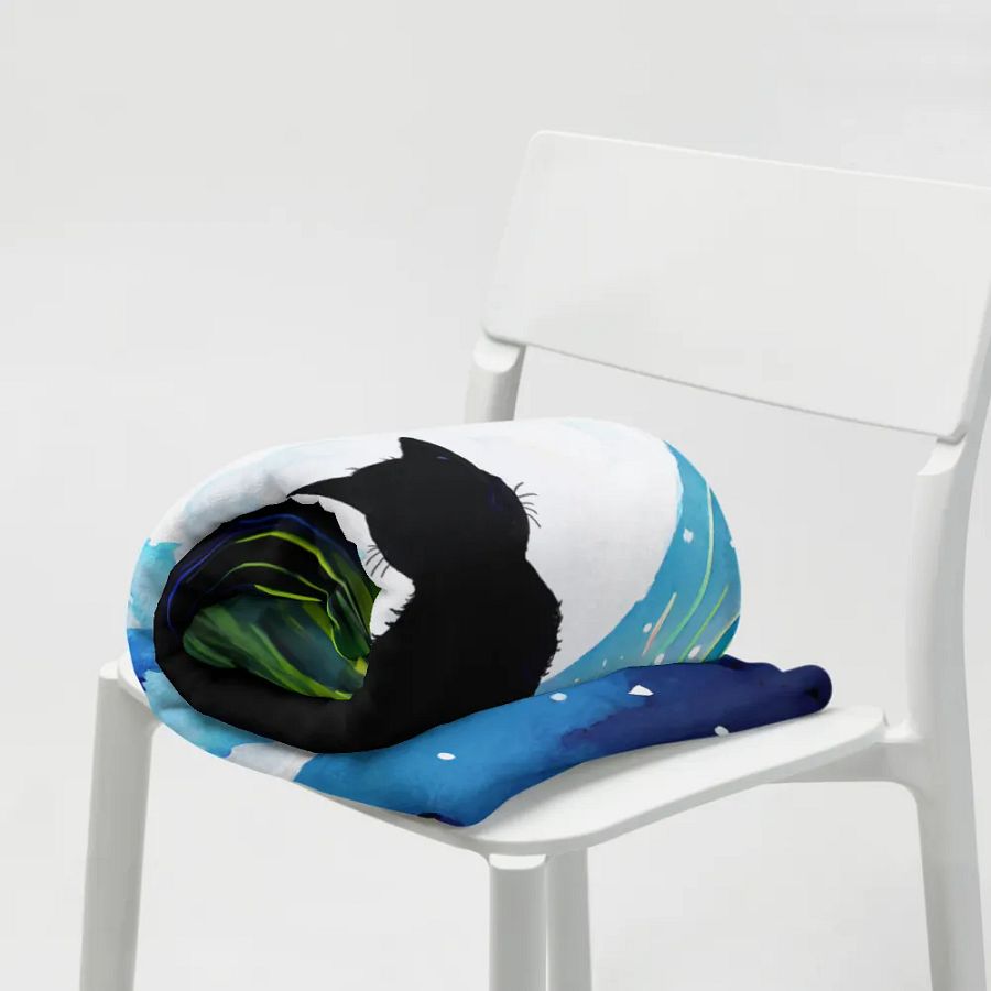 A Cat Sings To The Moon Throw Blanket product image (6)