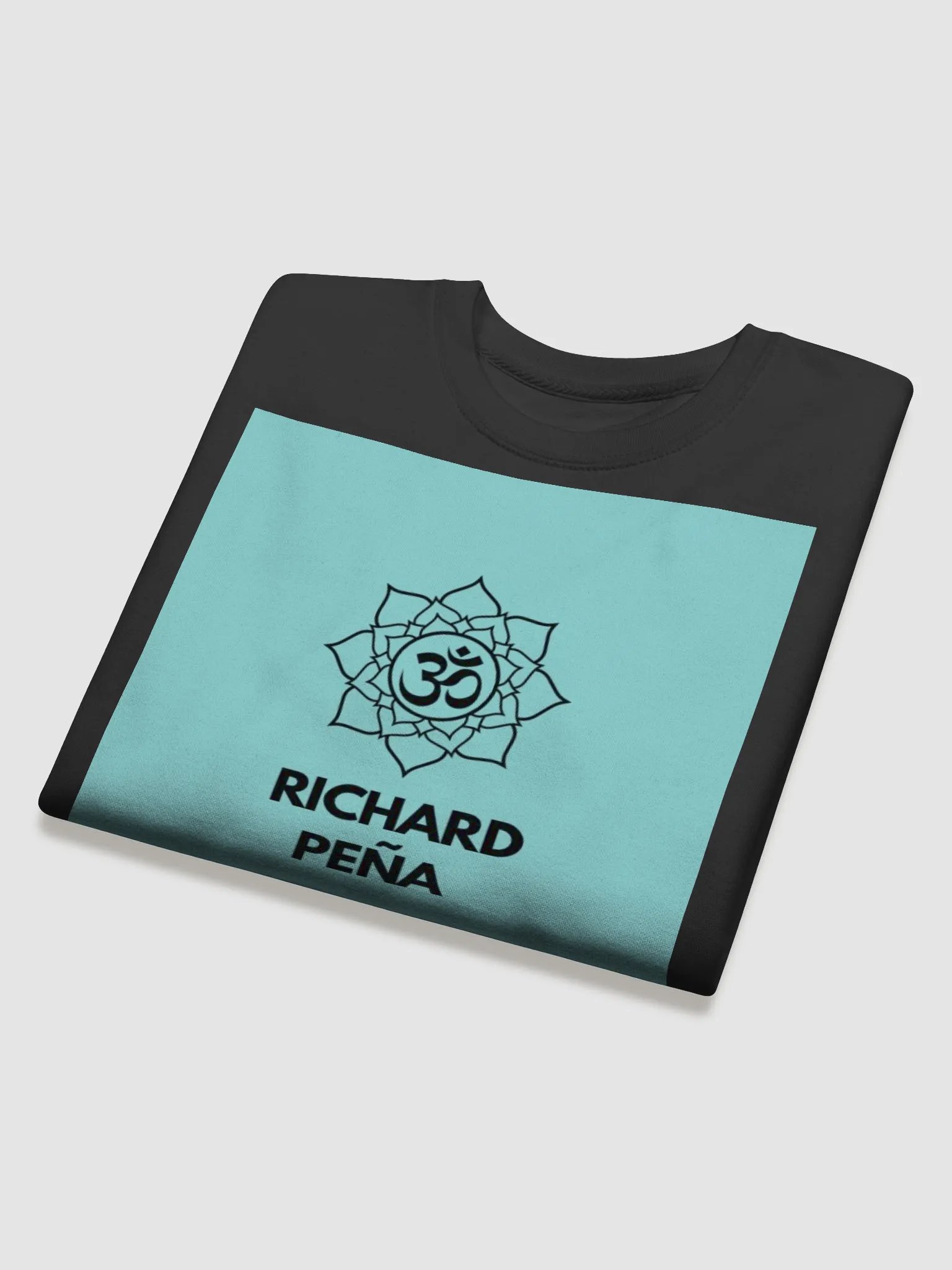 Om Richard Peña black Sweater Om Mantra Lagoon Blue product image (4)