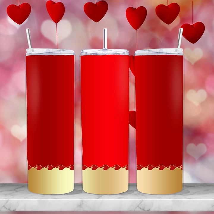 Metal Heart Skinny Tumbler Wrap product image (2)