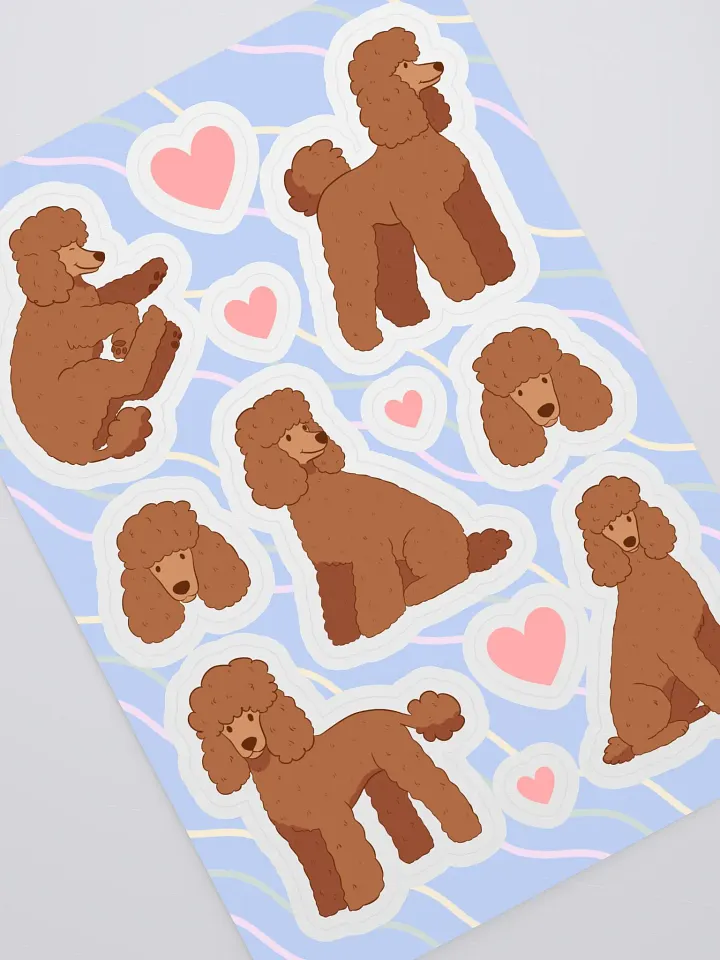 Pawsitively Red Poodle Sticker Sheet product image (2)