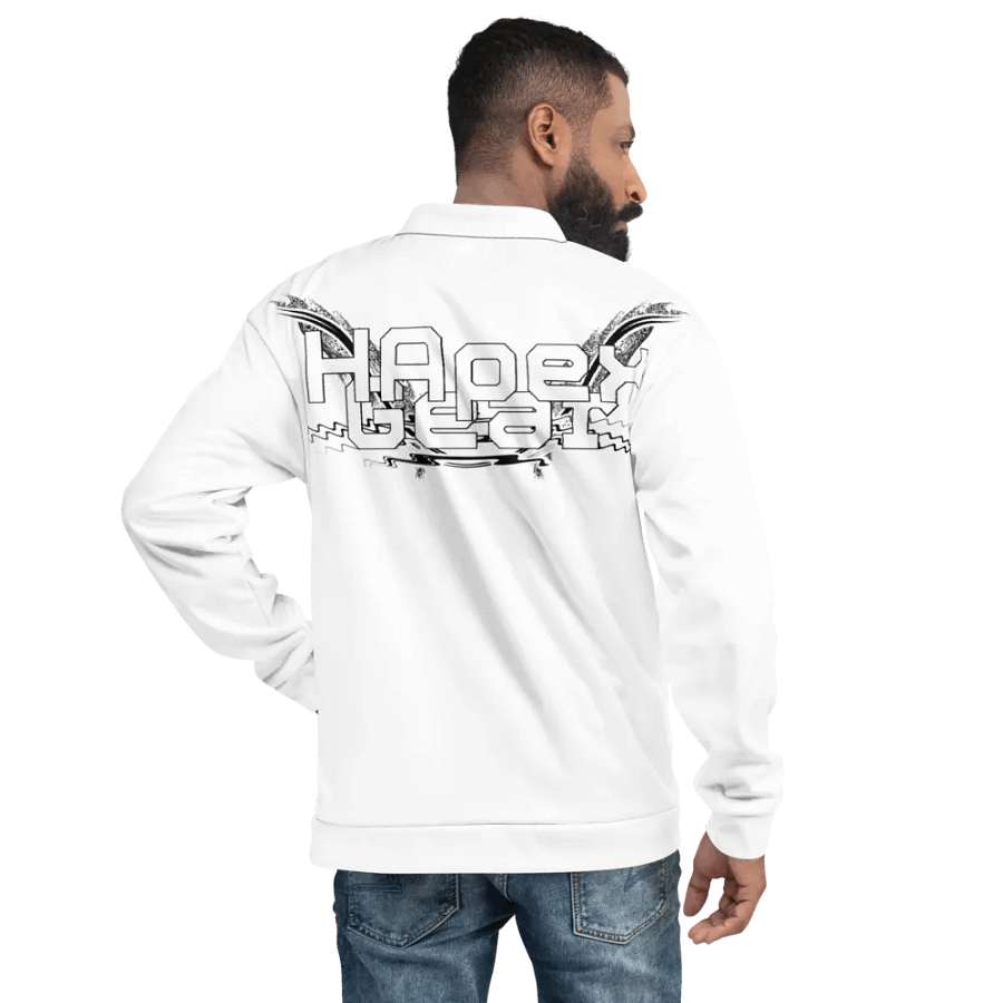 White HApex Gear Black Logo - White - Bomber Jacket product image (11)
