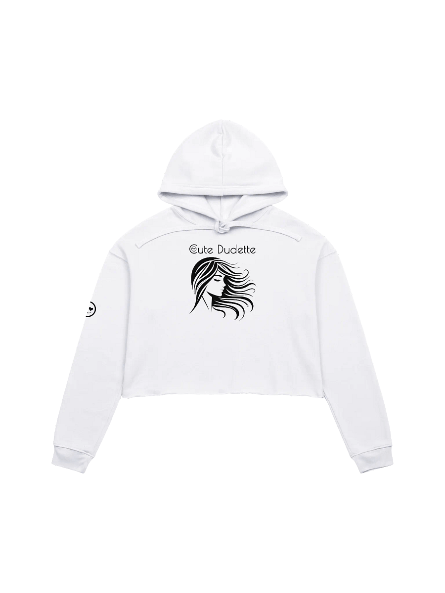 Cute Dudette Women's White Crop Hoodie product image (1)