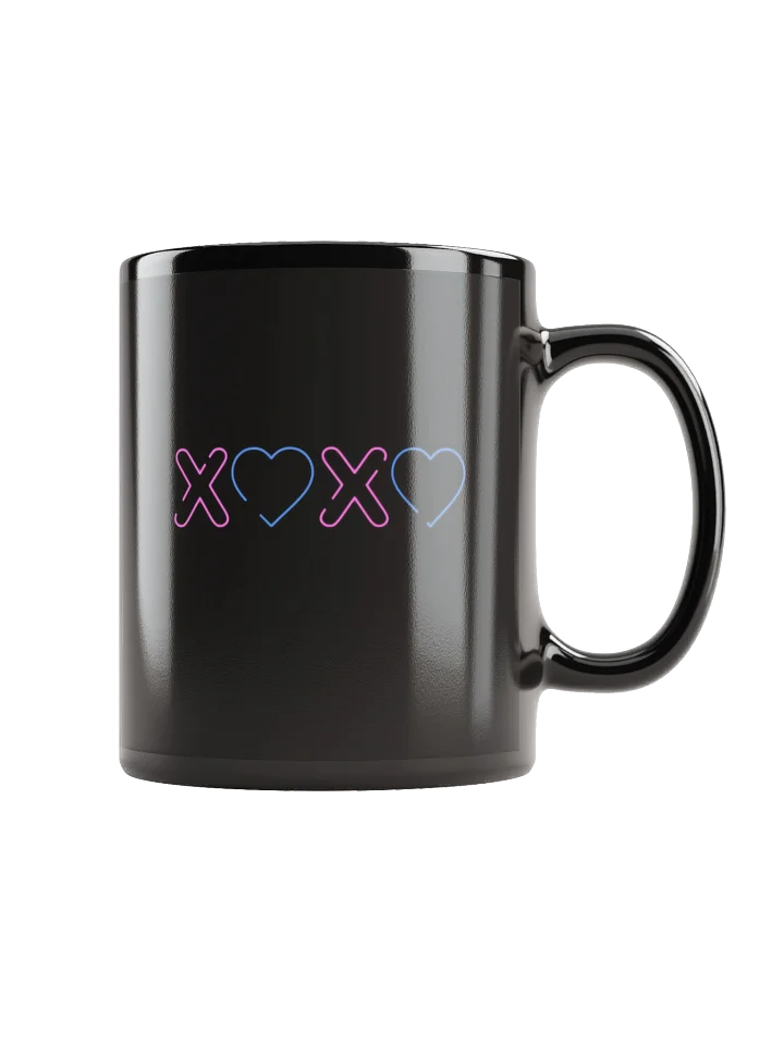 XOXO Heart Neon Style Black Coffee Mug product image (1)