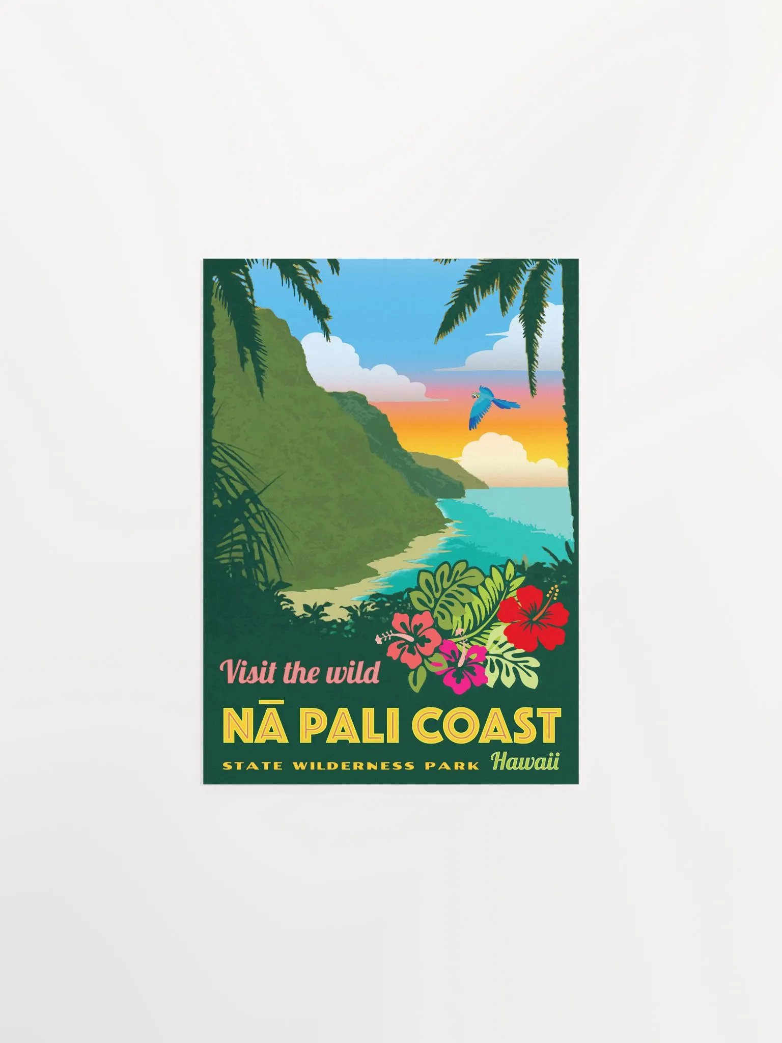 Vintage-Style Na Pali Coast Travel Poster product image (1)