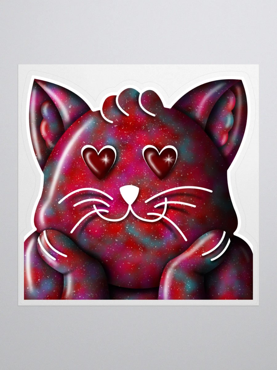 Red Galaxy Kitty Sticker product image (1)