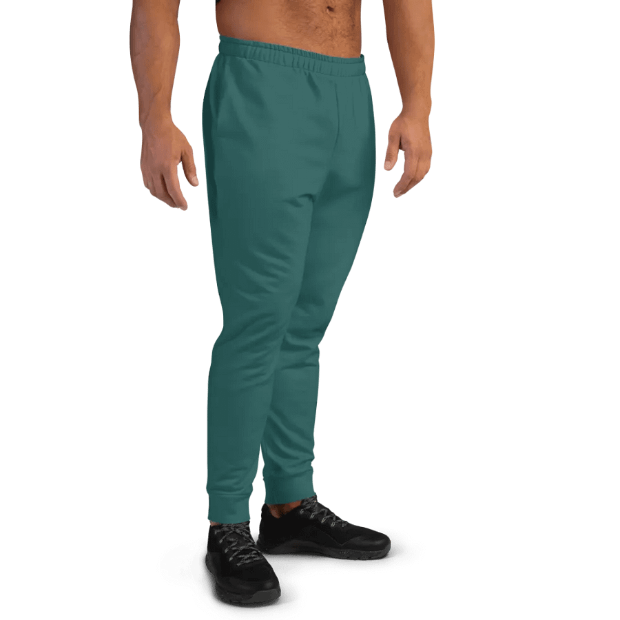 Plain Teal Green Soft Summer Recycled Polyester Premium Men's Joggers by Treasure Pie product image (8)