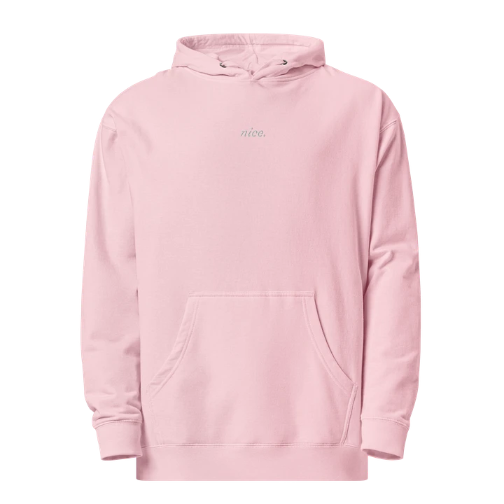 Nice. Embroidered Hoodie (Pink/White) product image (1)