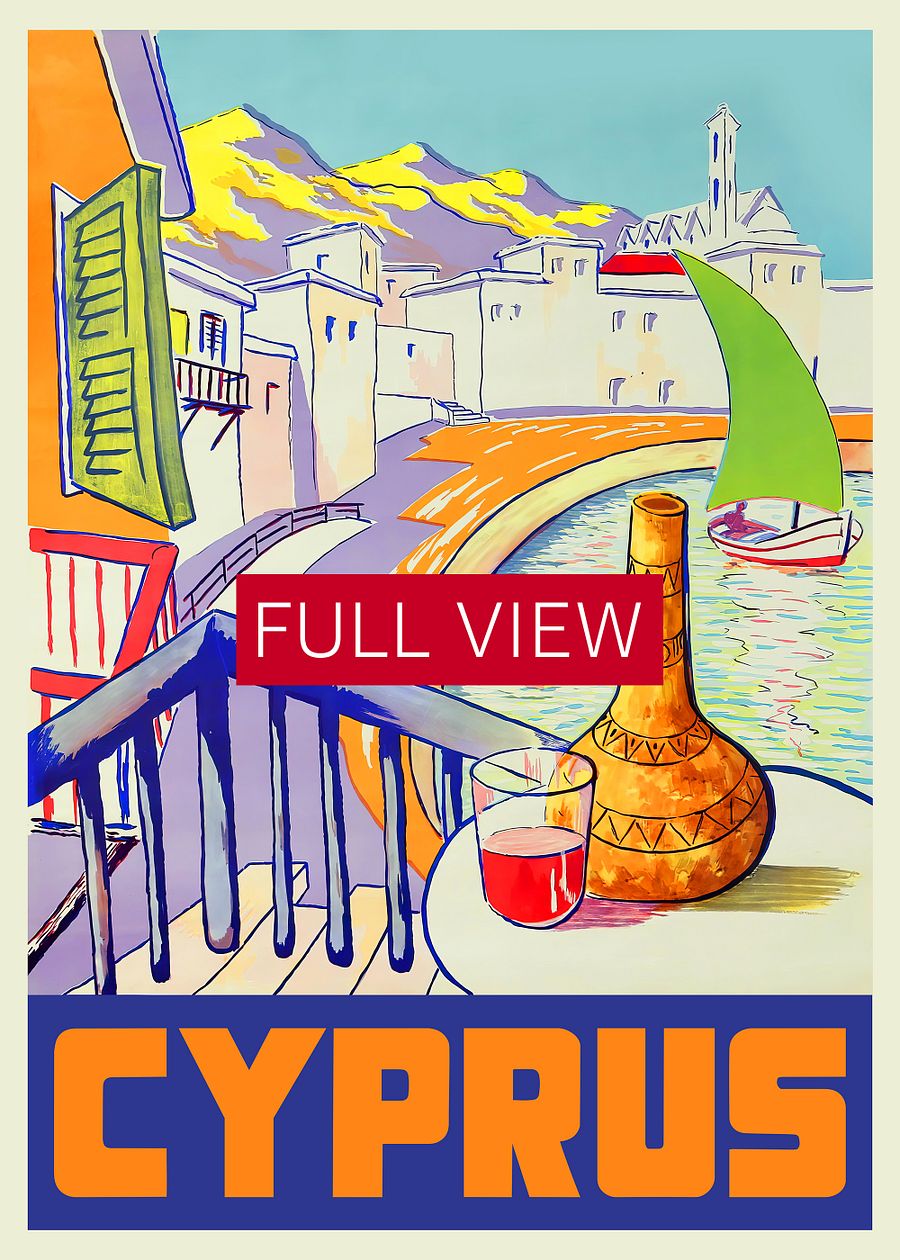 Cyprus, Nicosia 1929 — retro travel poster, vintage travel art print, retro travel wall art product image (3)