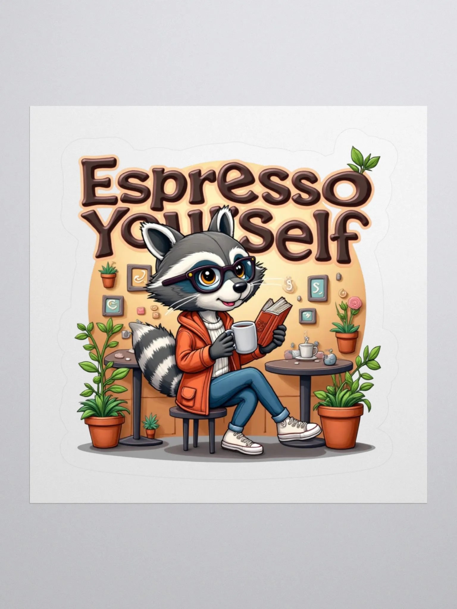 Espresso Yourself Raccoon Sticker Set product image (3)