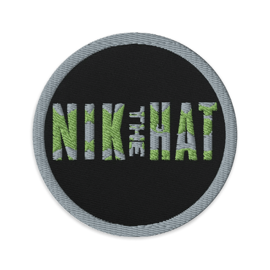 Nik the Hat | Green or White Circular Embroidered Patch product image (1)
