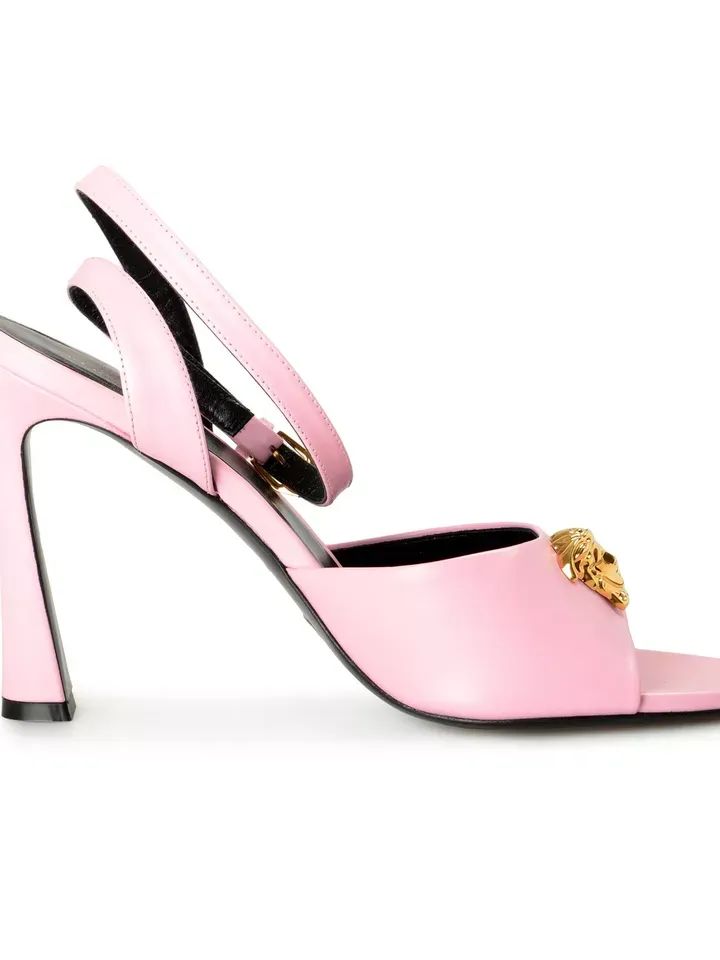 Versace Women's Candy Pink Leather Medusa Ankle Strap High Heel Pumps Shoes product image (4)
